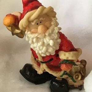 Festive Santa Claus Figurine - Red and Black
